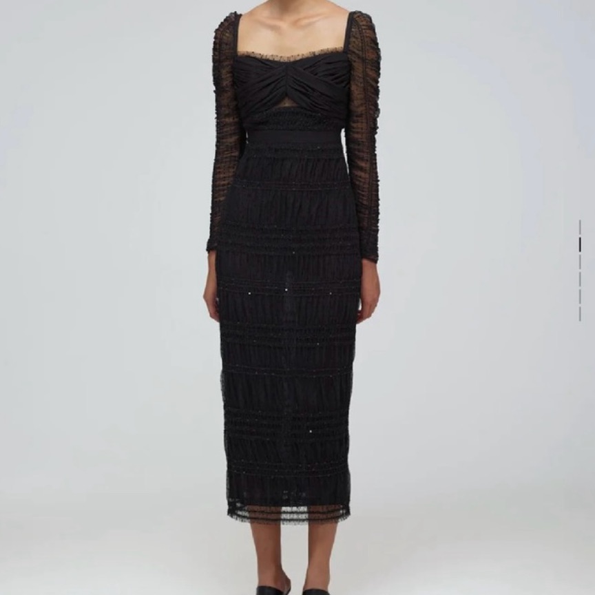 Self Portrait Long Sleeve Midi